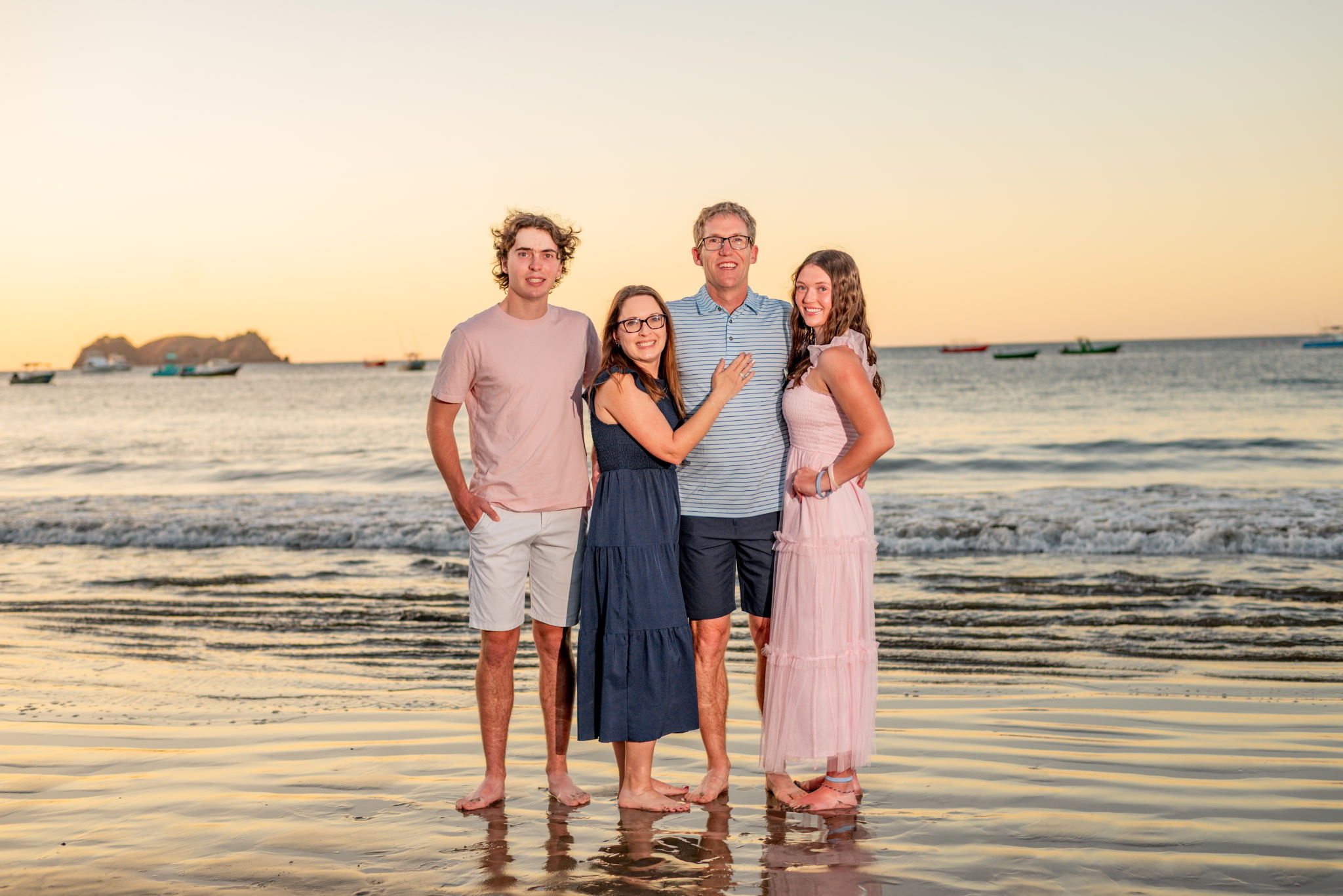 Wade Balliet with his family on the beach